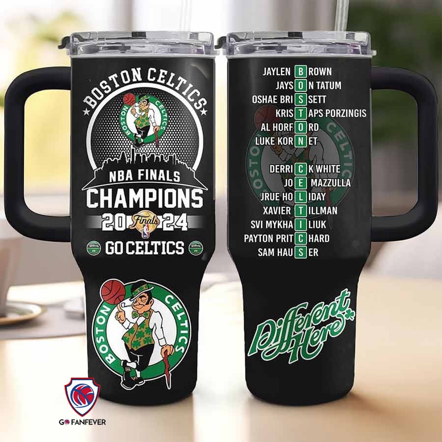 Boston Celtics NBA Custom Stanley Quencher 40oz Stainless Steel Tumbler With Handle