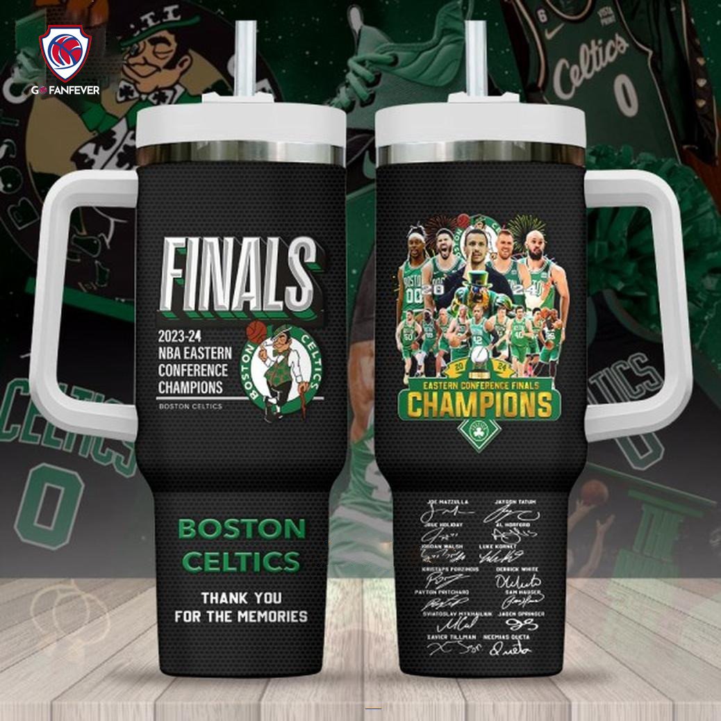 Boston Celtics NBA Custom Stanley Quencher 40oz Stainless Steel Tumbler With Handle