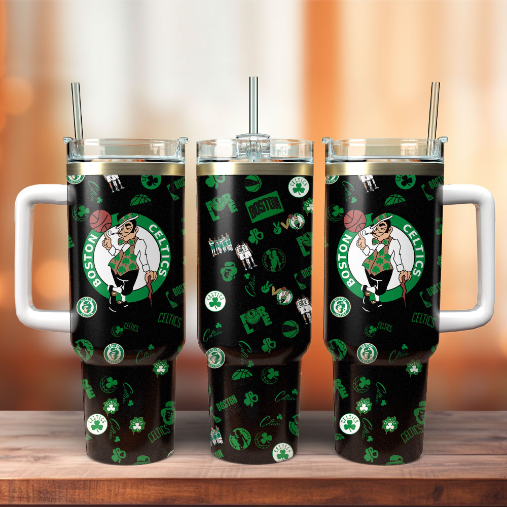 Boston Celtics NBA Sport Custom Stanley Quencher 40oz Stainless Steel Tumbler With Handle