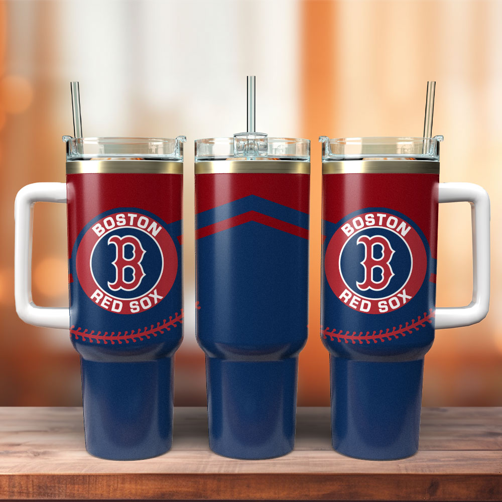 Boston Red Sox Baseball MLB Sport Custom Stanley Quencher 40oz Stainless Steel Tumbler With Handle