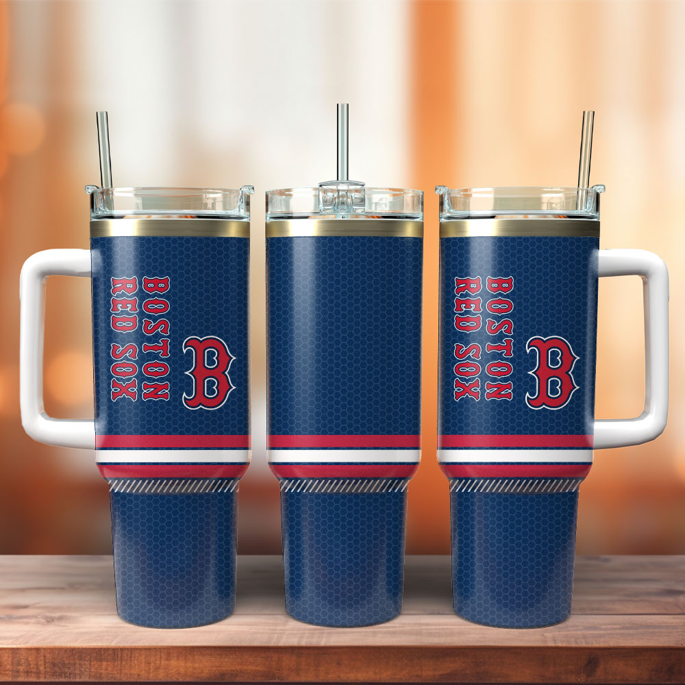 Boston Red Sox Baseball MLB Sport Custom Stanley Quencher 40oz Stainless Steel Tumbler With Handle