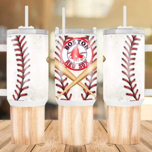 Boston Red Sox MLB Custom Stanley Quencher 40oz Stainless Steel Tumbler With Handle