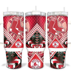 Boston Red Sox MLB Custom Stanley Quencher 40oz Stainless Steel Tumbler With Handle