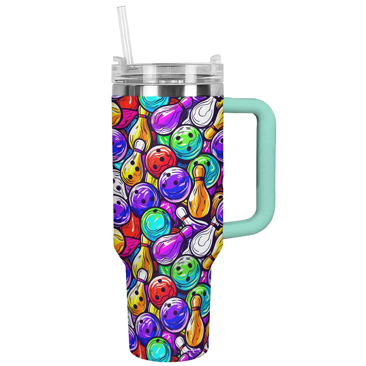 Bowling Custom Stanley Quencher 40oz Stainless Steel Tumbler With Handle