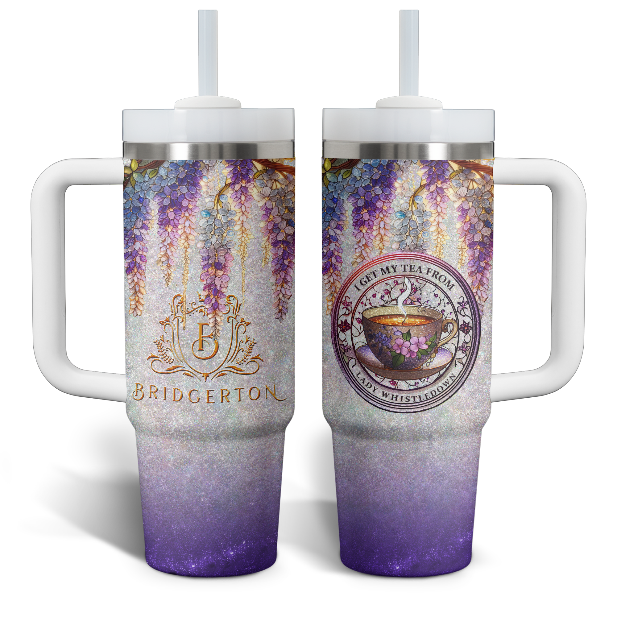 Bridgerton TV Series Custom Stanley Quencher 40oz Stainless Steel Tumbler With Handle