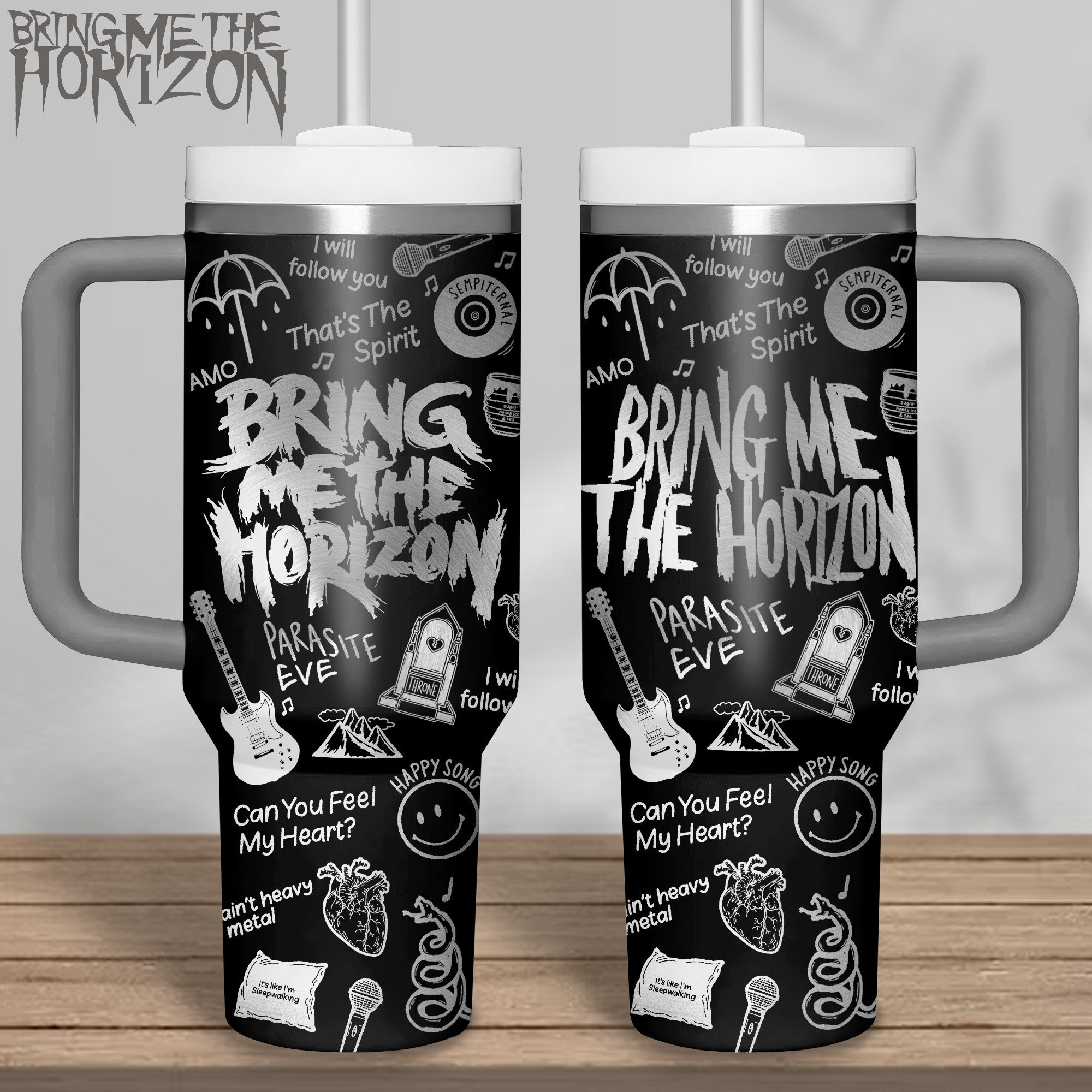 Bring Me the Horizon Music Custom Stanley Quencher 40oz Stainless Steel Tumbler With Handle