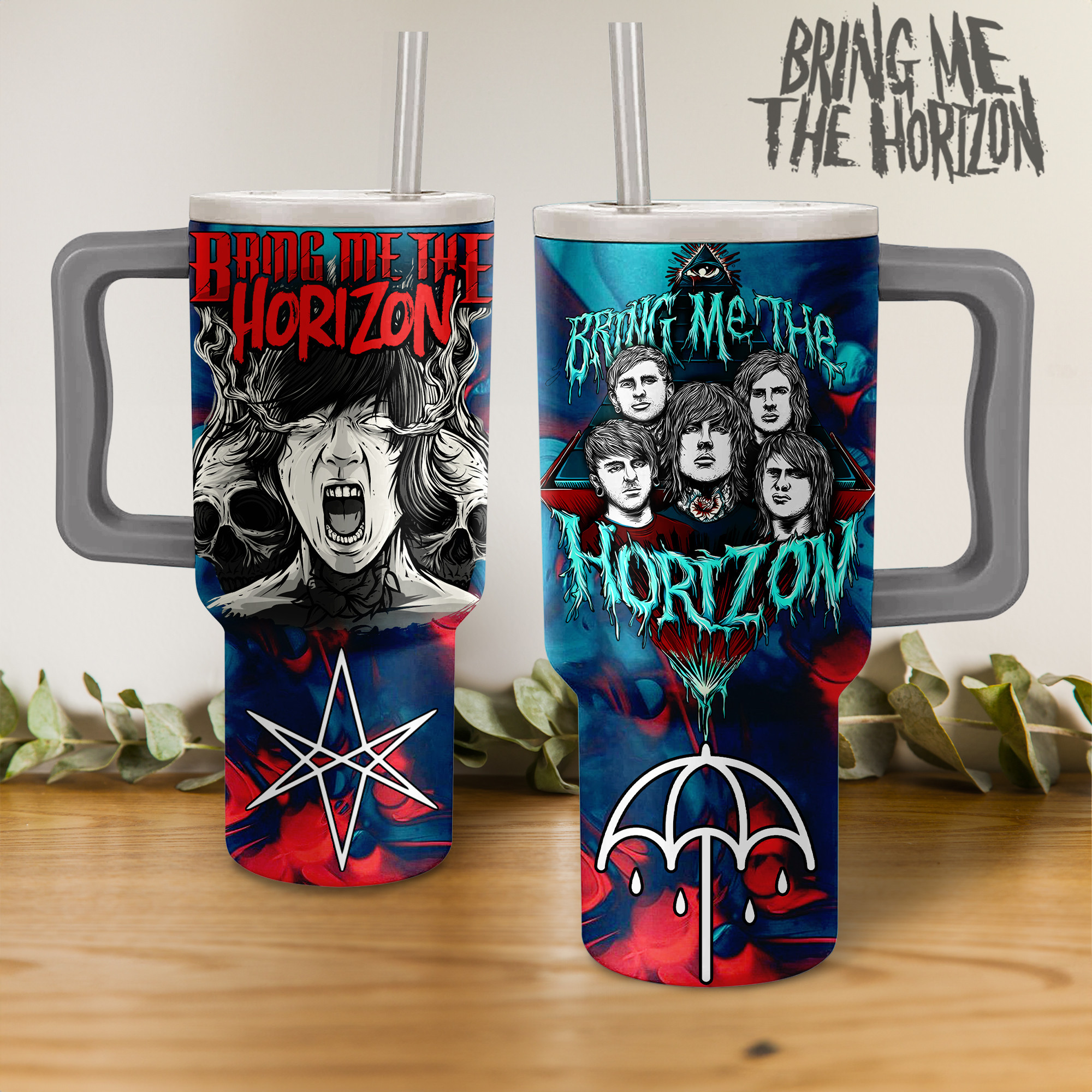 Bring Me The Horizon Music Custom Stanley Quencher 40oz Stainless Steel Tumbler With Handle