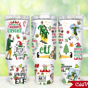 Buddy Elf Movies Custom Stanley Quencher 40oz Stainless Steel Tumbler With Handle