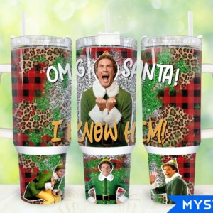 Buddy Elf Movies Custom Stanley Quencher 40oz Stainless Steel Tumbler With Handle