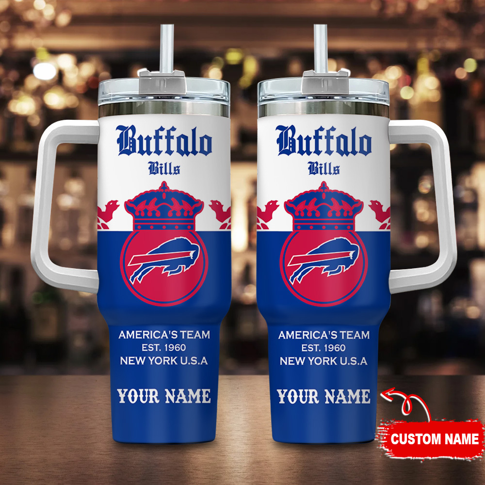 Buffalo Bills NFL Corona Extra Custom Stanley Quencher 40oz Stainless Steel Tumbler With Handle