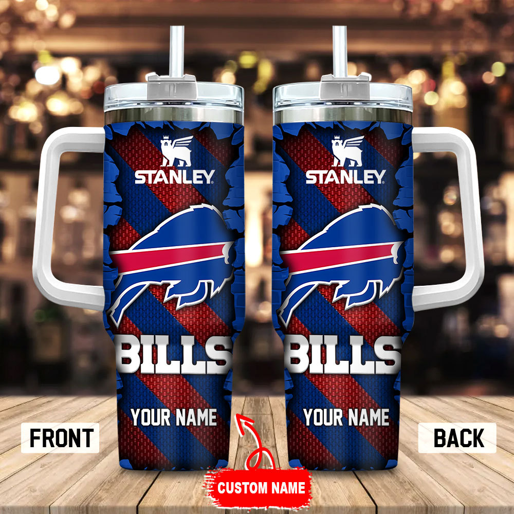 Buffalo Bills NFL Custom Stanley Quencher 40oz Stainless Steel Tumbler With Handle