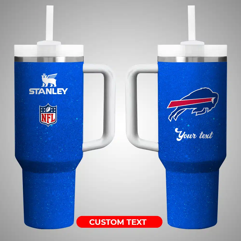 Buffalo Bills NFL Custom Stanley Quencher 40oz Stainless Steel Tumbler With Handle