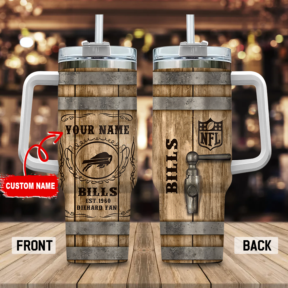 Buffalo Bills NFL Custom Stanley Quencher 40oz Stainless Steel Tumbler With Handle