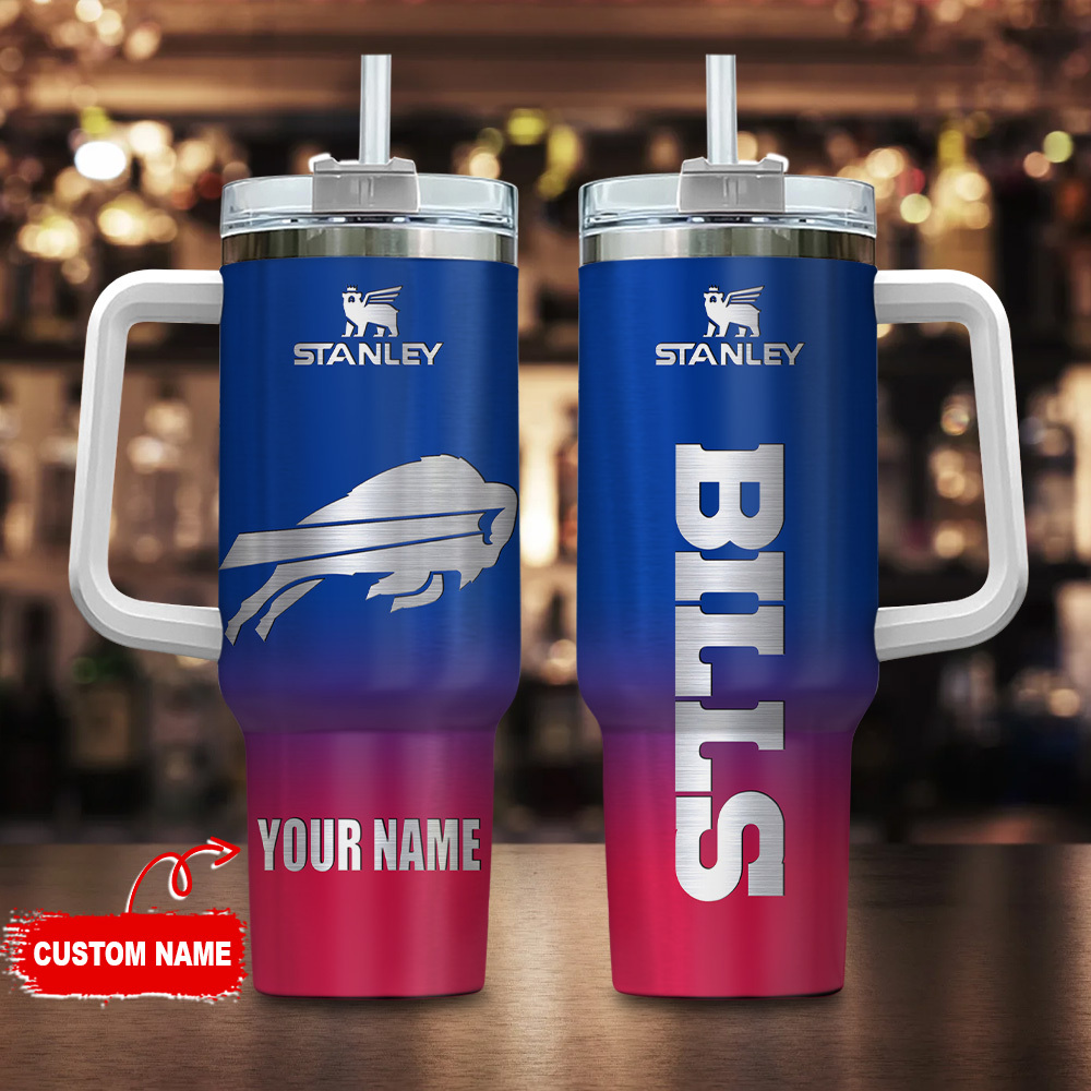 Buffalo Bills NFL Custom Stanley Quencher 40oz Stainless Steel Tumbler With Handle