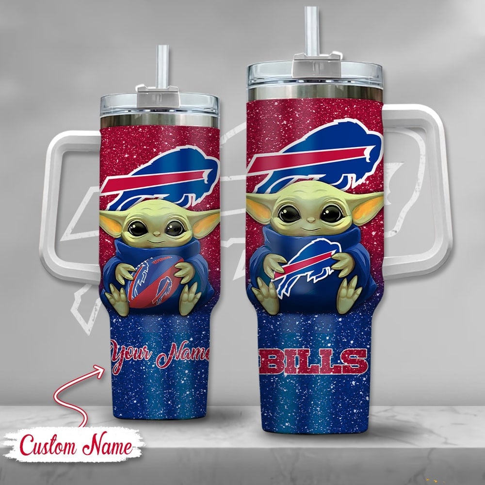 Buffalo Bills NFL Custom Stanley Quencher 40oz Stainless Steel Tumbler With Handle