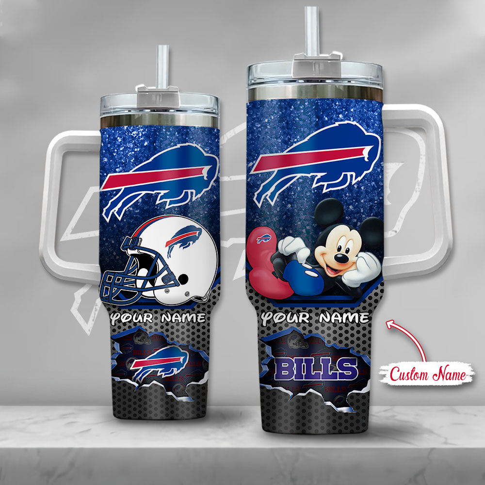 Buffalo Bills NFL Custom Stanley Quencher 40oz Stainless Steel Tumbler With Handle