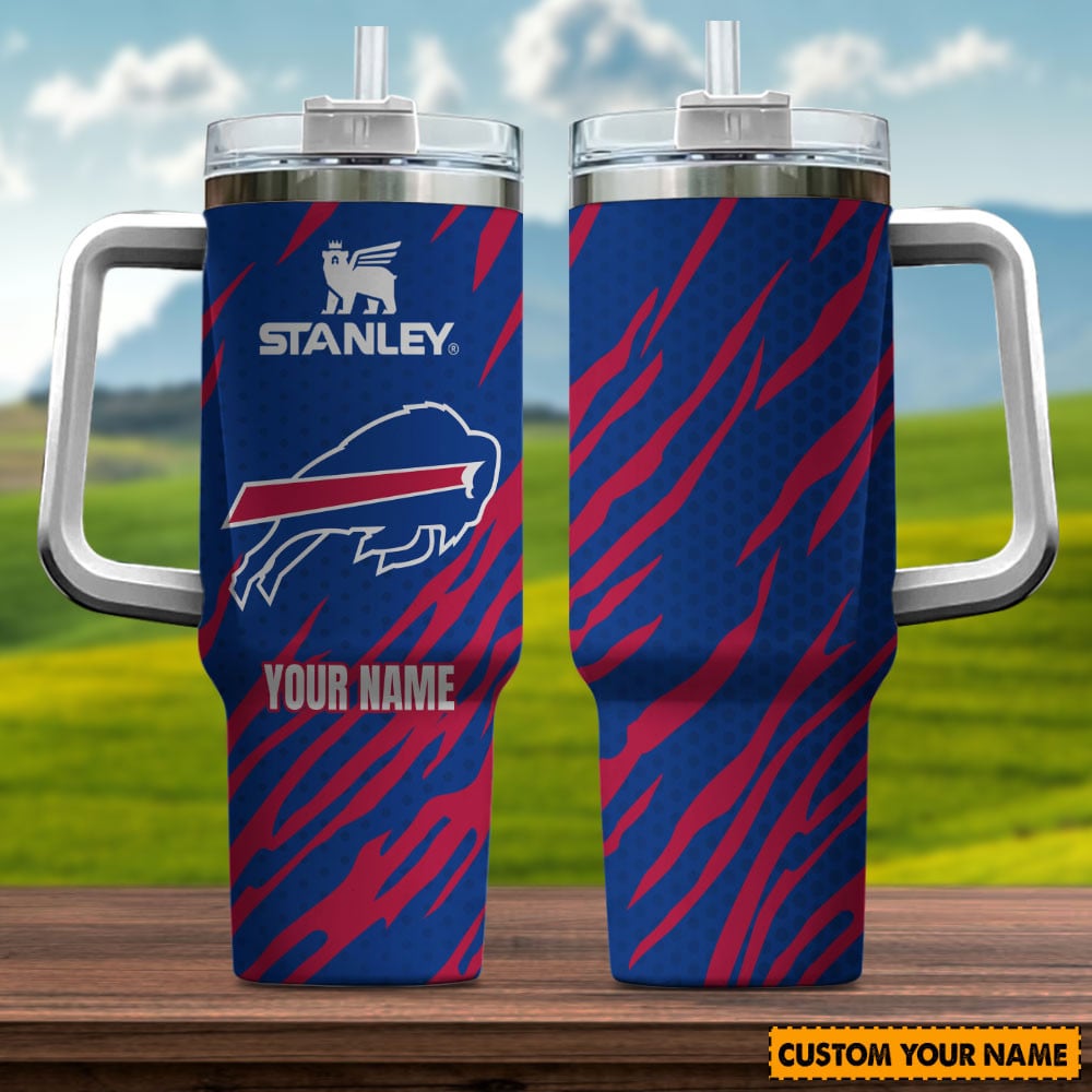 Buffalo Bills NFL Custom Stanley Quencher 40oz Stainless Steel Tumbler With Handle
