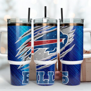 Buffalo Bills NFL Custom Stanley Quencher 40oz Stainless Steel Tumbler With Handle