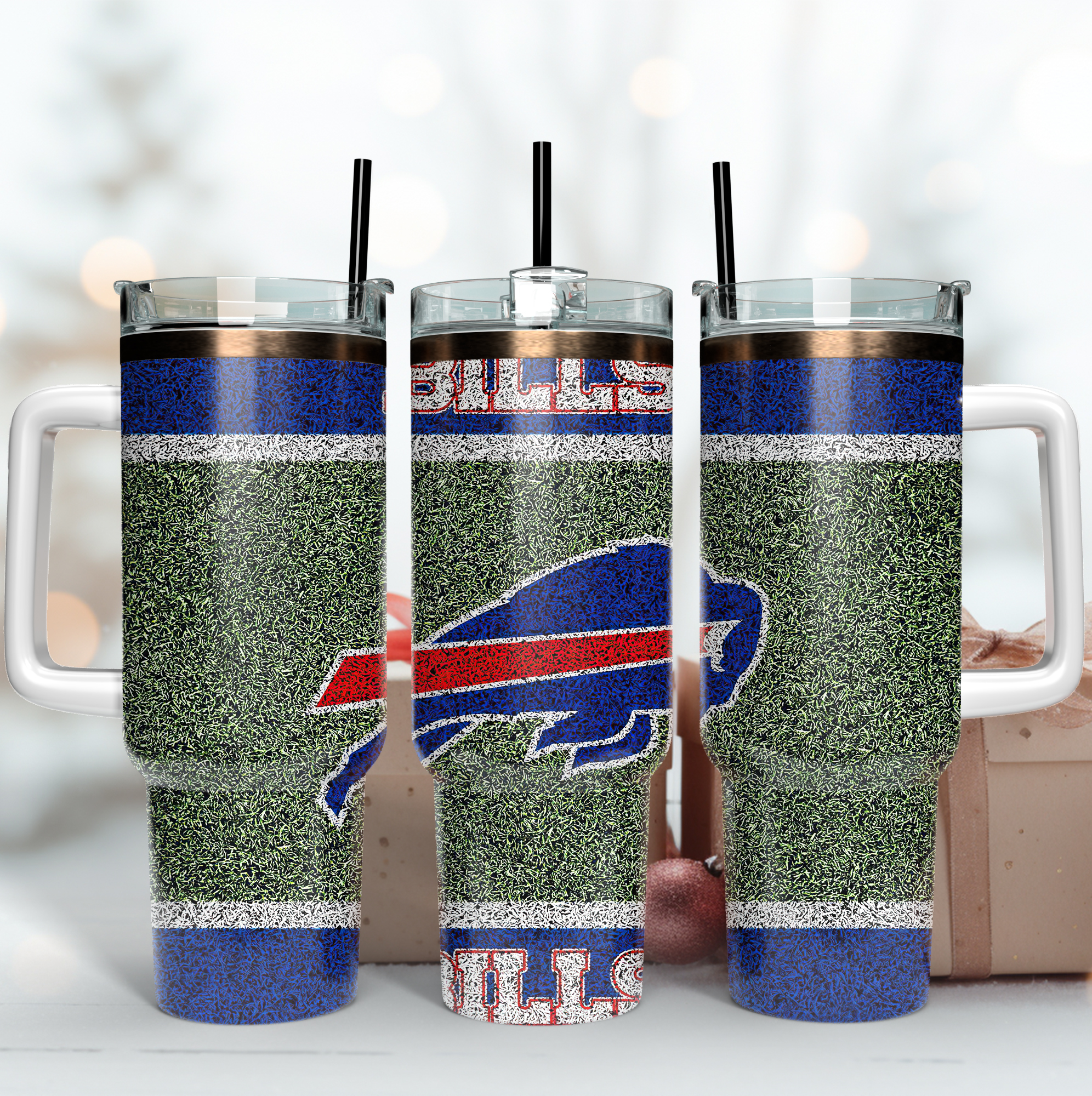 Buffalo Bills NFL Custom Stanley Quencher 40oz Stainless Steel Tumbler With Handle
