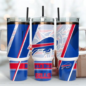 Buffalo Bills NFL Custom Stanley Quencher 40oz Stainless Steel Tumbler With Handle