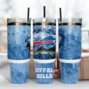 Buffalo Bills NFL Custom Stanley Quencher 40oz Stainless Steel Tumbler With Handle
