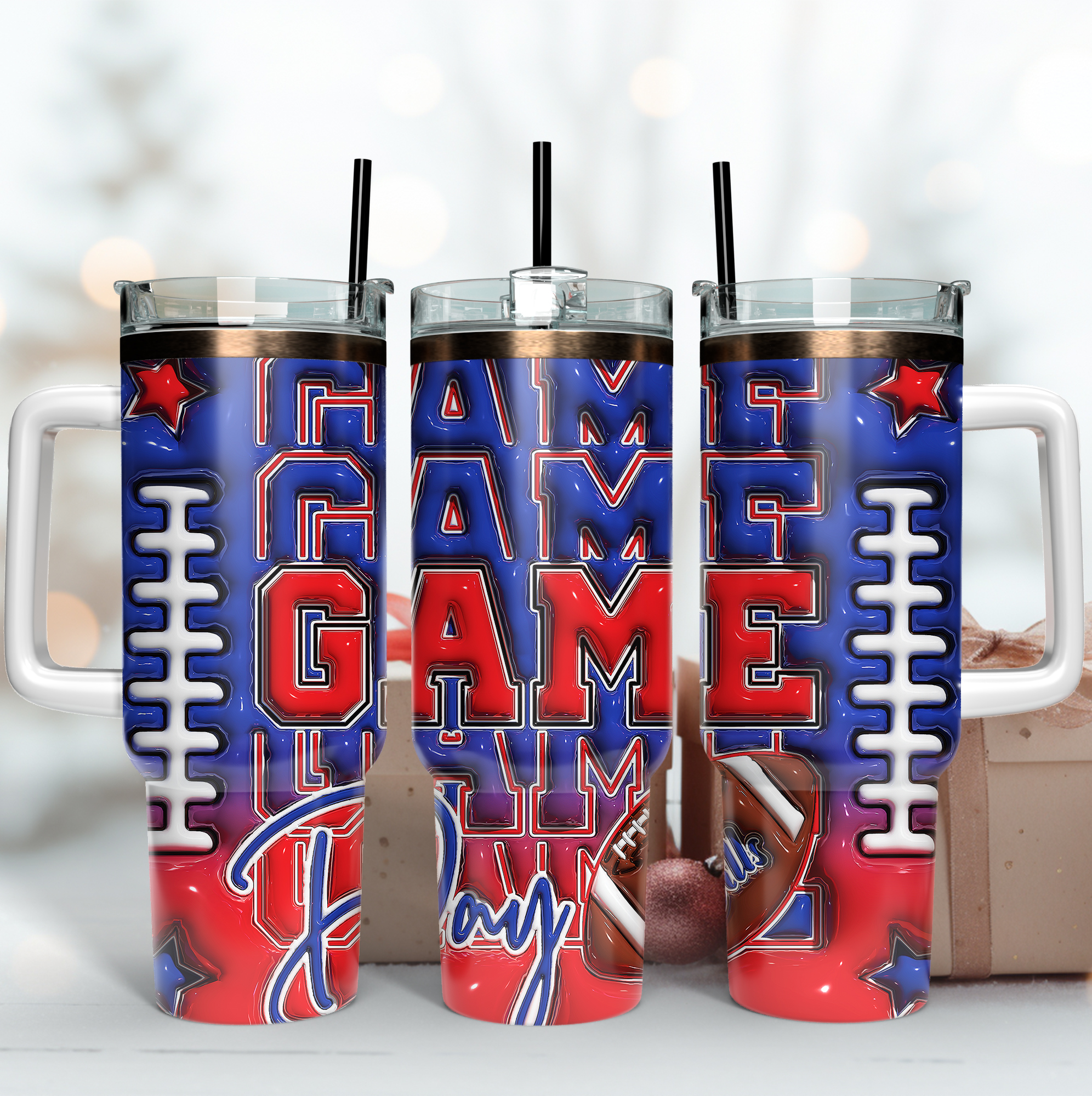 Buffalo Bills NFL Game Day Custom Stanley Quencher 40oz Stainless Steel Tumbler With Handle