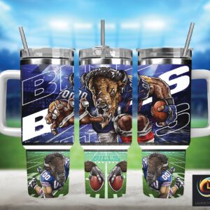 Buffalo Bills NFL Mascot Custom Stanley Quencher 40oz Stainless Steel Tumbler With Handle