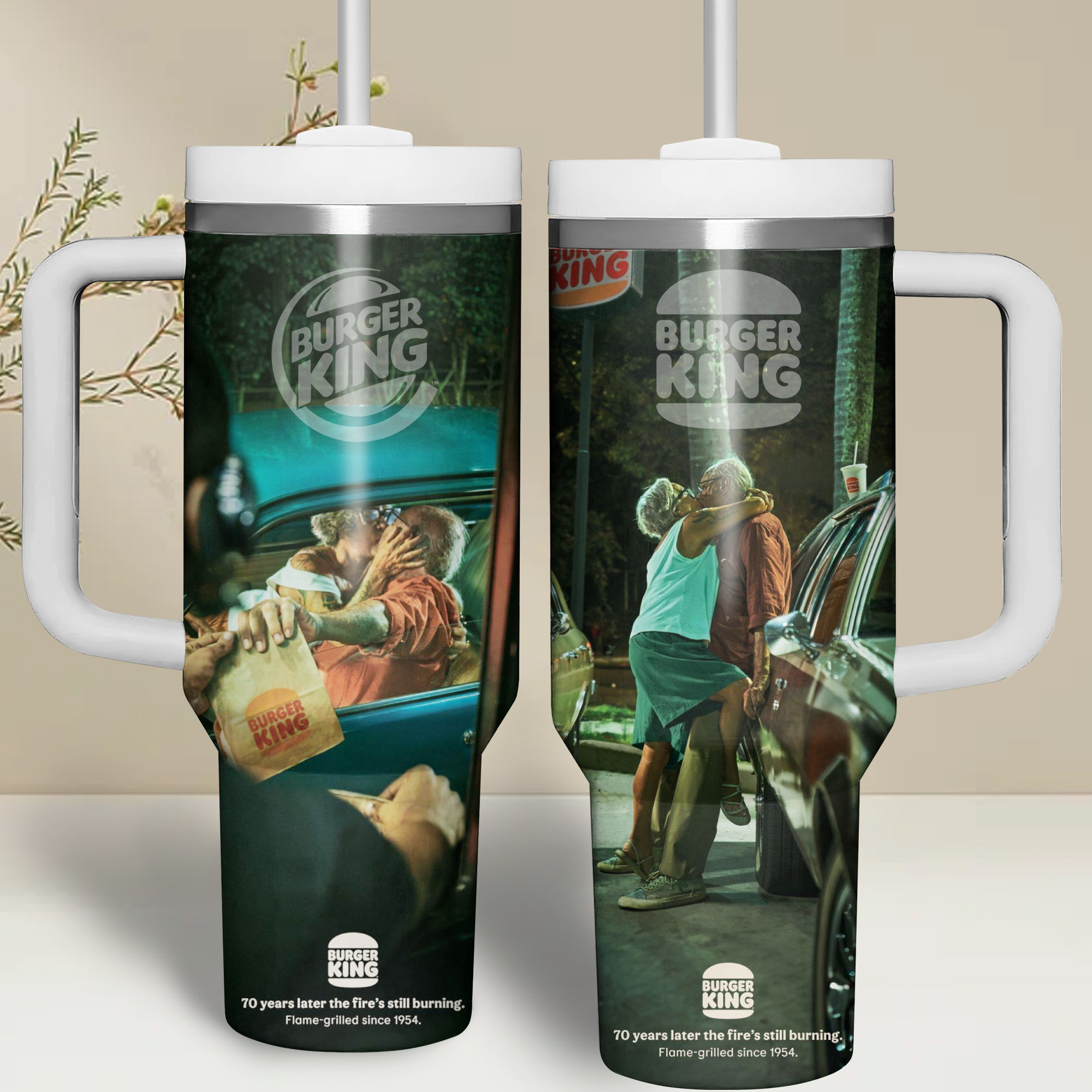Burger King Food Custom Stanley Quencher 40oz Stainless Steel Tumbler With Handle