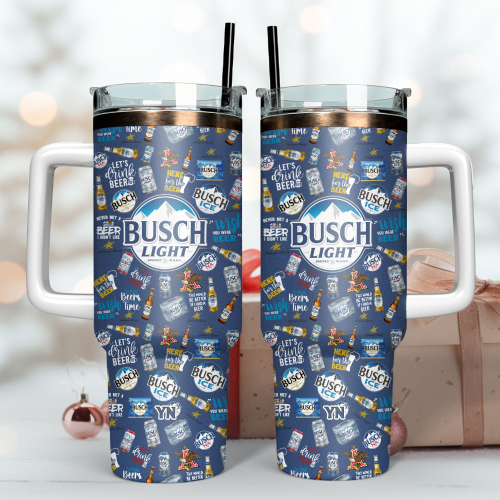 Busch Light Beer Custom Stanley Quencher 40oz Stainless Steel Tumbler With Handle