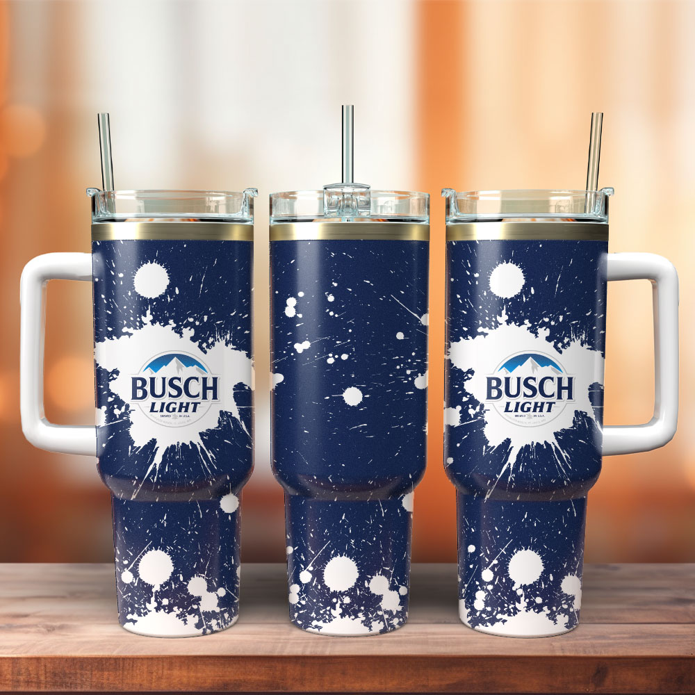 Busch Light Drinks Custom Stanley Quencher 40oz Stainless Steel Tumbler With Handle