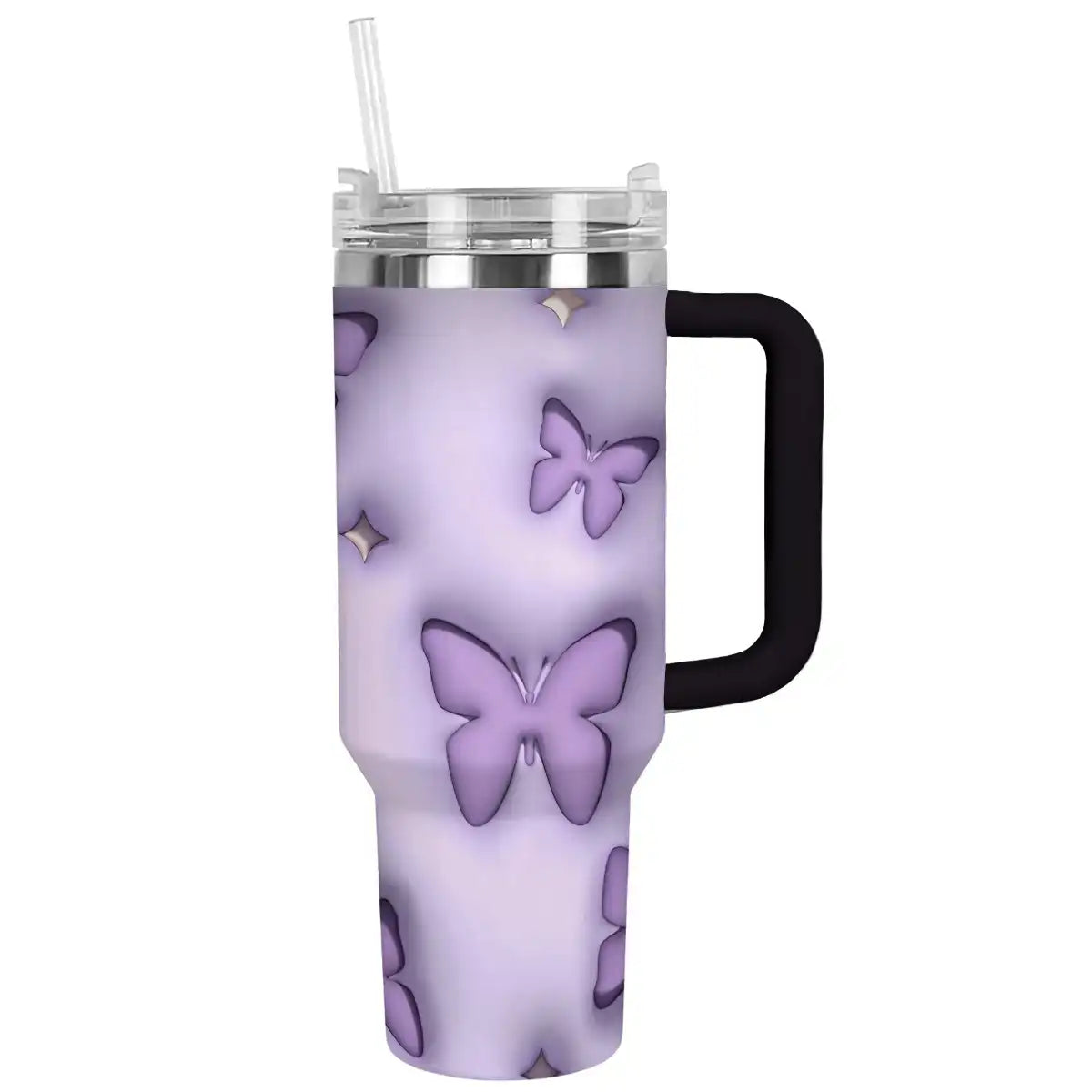 Butterflies Custom Stanley Quencher 40oz Stainless Steel Tumbler With Handle