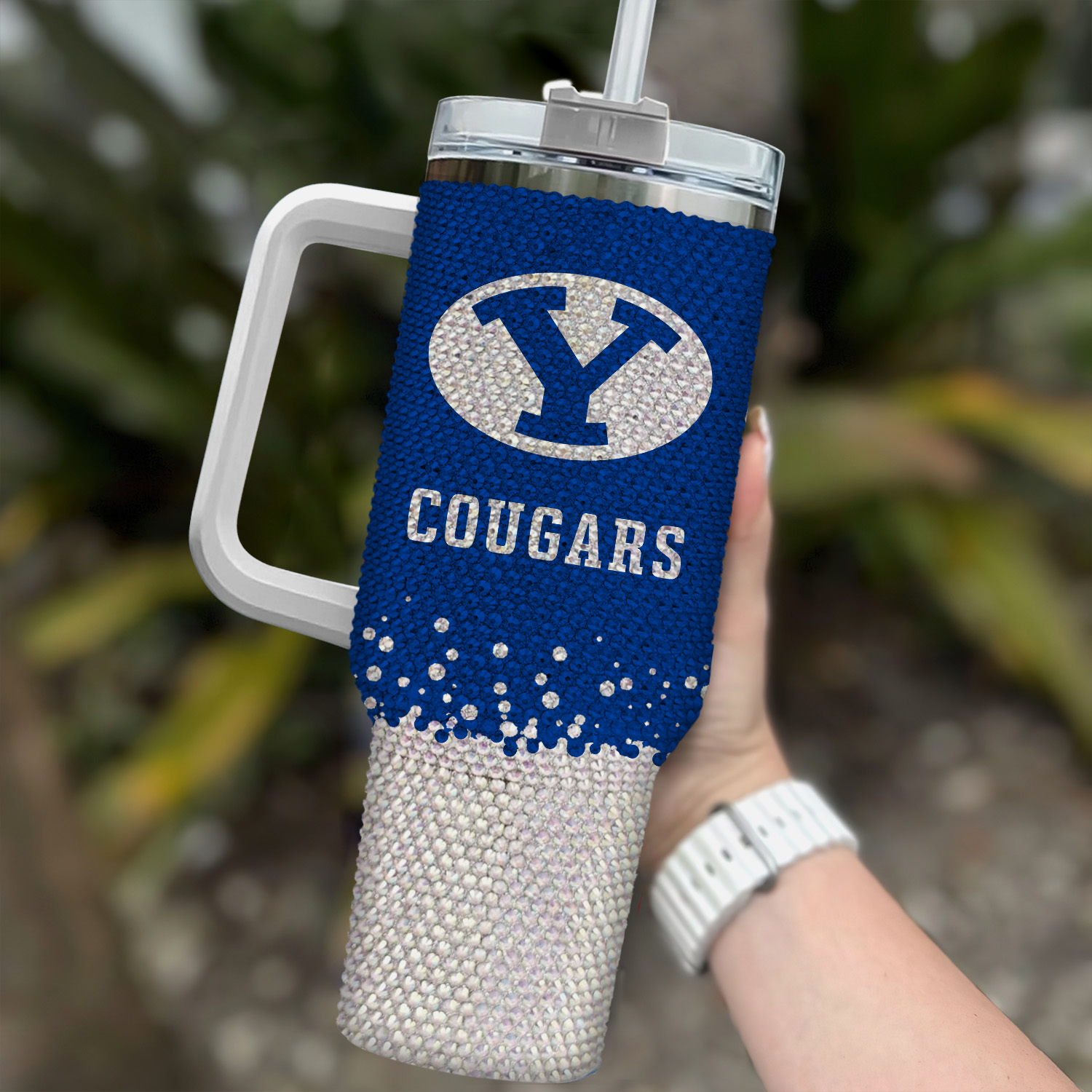 BYU Cougars NCAA Custom Stanley Quencher 40oz Stainless Steel Tumbler With Handle