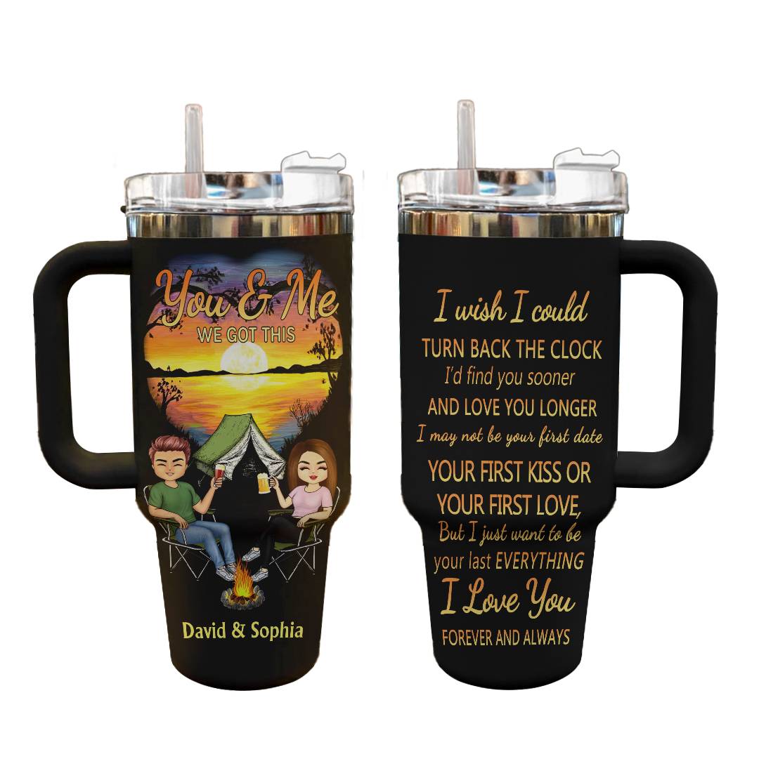 Camp Custom Stanley Quencher 40oz Stainless Steel Tumbler With Handle