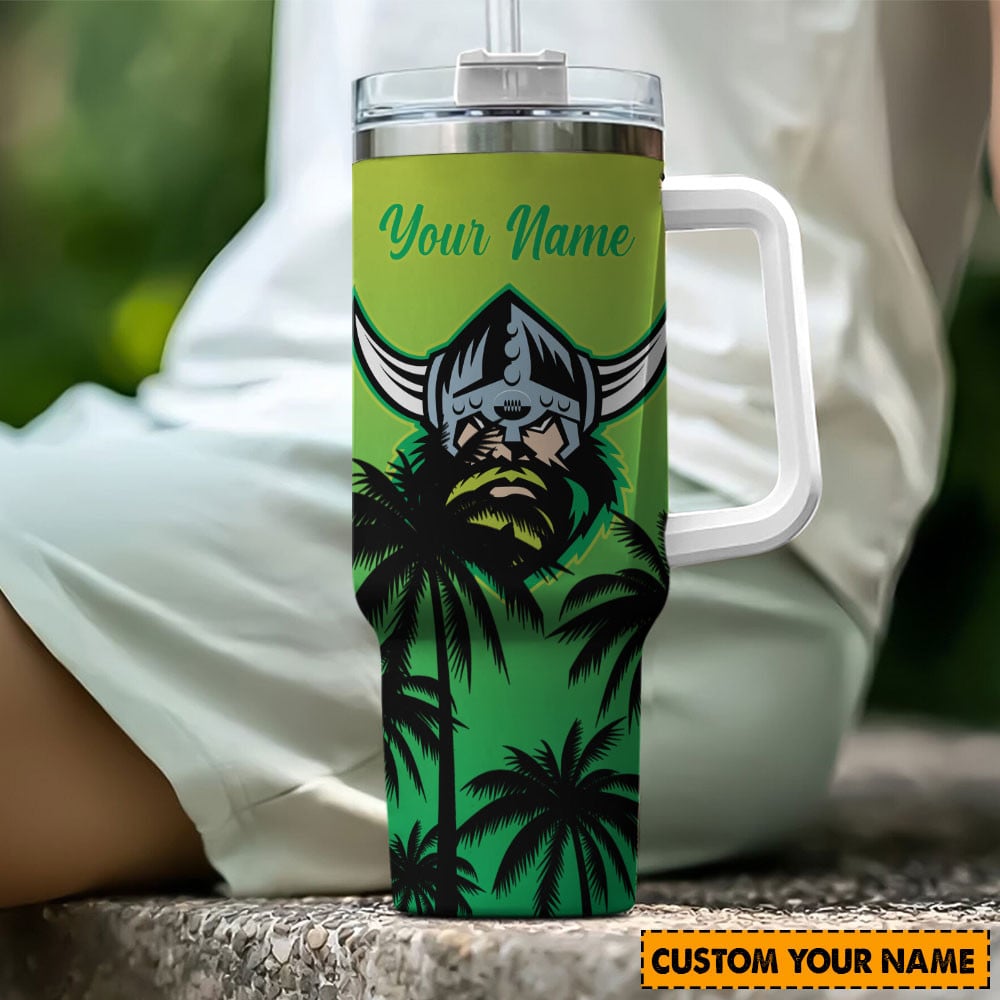 Canberra Raiders NRL Custom Stanley Quencher 40oz Stainless Steel Tumbler With Handle
