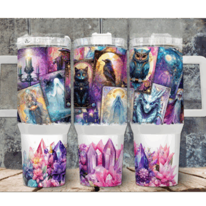 Cards And Crystals Custom Stanley Quencher 40oz Stainless Steel Tumbler With Handle