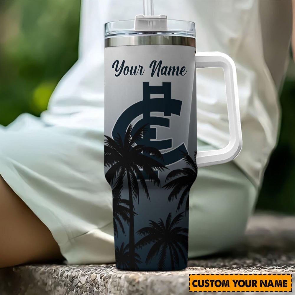 Carlton Blues AFL Custom Stanley Quencher 40oz Stainless Steel Tumbler With Handle