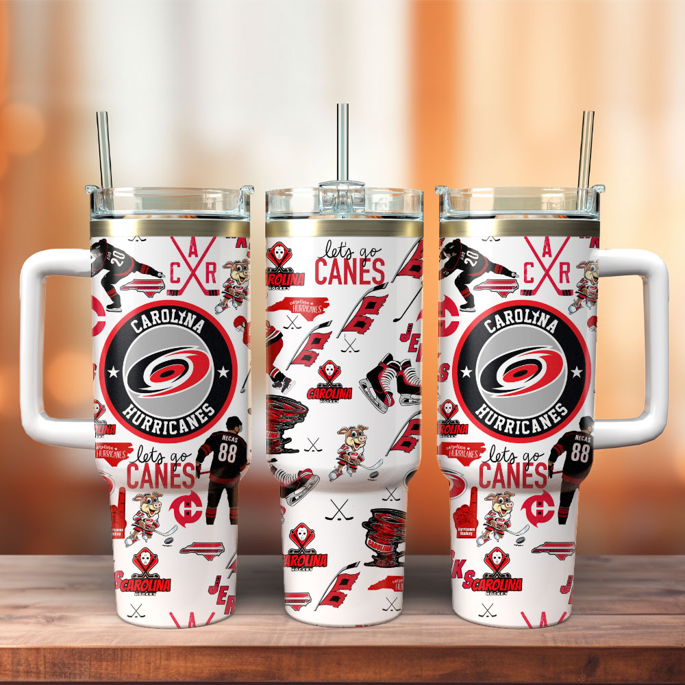 Carolina Hurricanes Ice hockey NHL Sport Custom Stanley Quencher 40oz Stainless Steel Tumbler With Handle