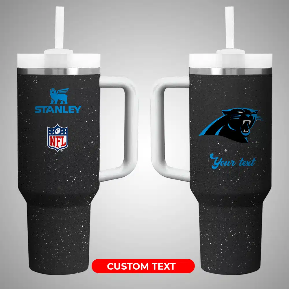 Carolina Panthers NFL Custom Stanley Quencher 40oz Stainless Steel Tumbler With Handle