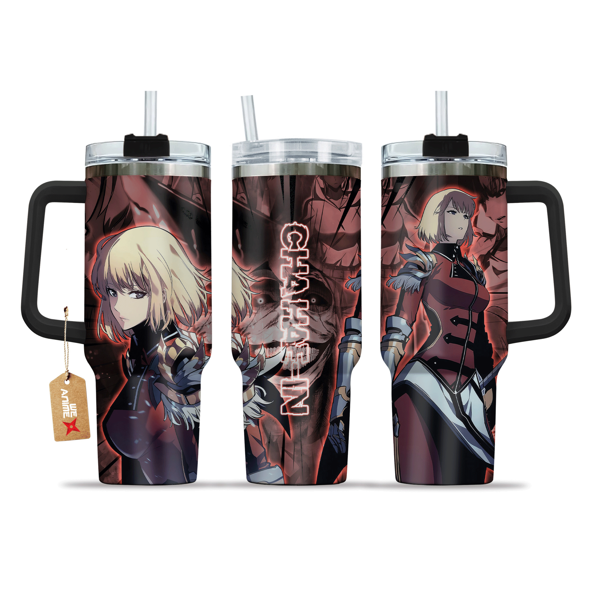 Cha Hae-In Solo Leveling Anime Custom Stanley Quencher 40oz Stainless Steel Tumbler With Handle