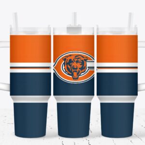 Chicago Bears Football NFL Custom Stanley Quencher 40oz Stainless Steel Tumbler With Handle