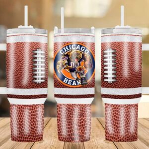 Chicago Bears NFL Custom Stanley Quencher 40oz Stainless Steel Tumbler With Handle