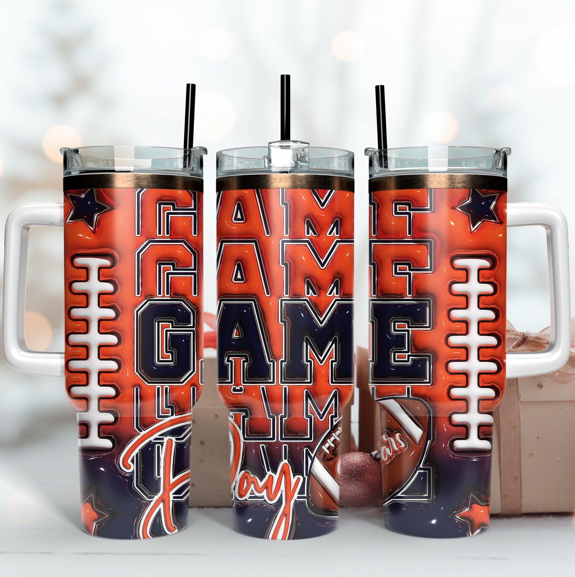 Chicago Bears NFL Game Day Custom Stanley Quencher 40oz Stainless Steel Tumbler With Handle