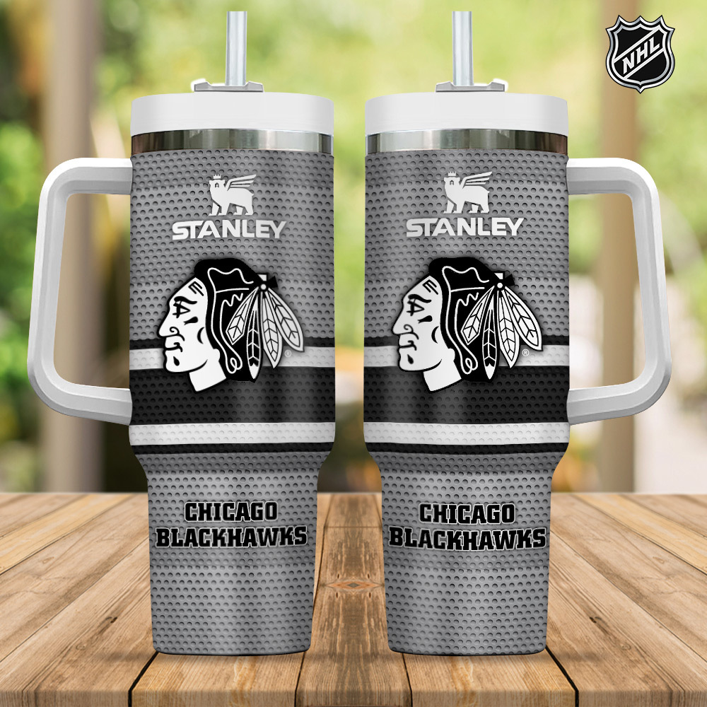 Chicago Blackhawks NHL Custom Stanley Quencher 40oz Stainless Steel Tumbler With Handle