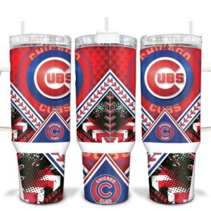 Chicago Cubs MLB Custom Stanley Quencher 40oz Stainless Steel Tumbler With Handle