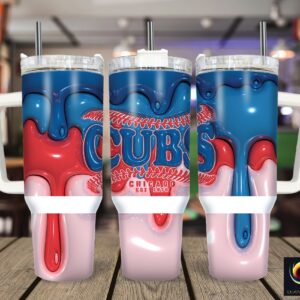 Chicago Cubs MLB Custom Stanley Quencher 40oz Stainless Steel Tumbler With Handle