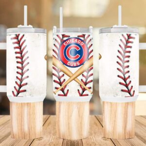 Chicago Cubs MLB Custom Stanley Quencher 40oz Stainless Steel Tumbler With Handle