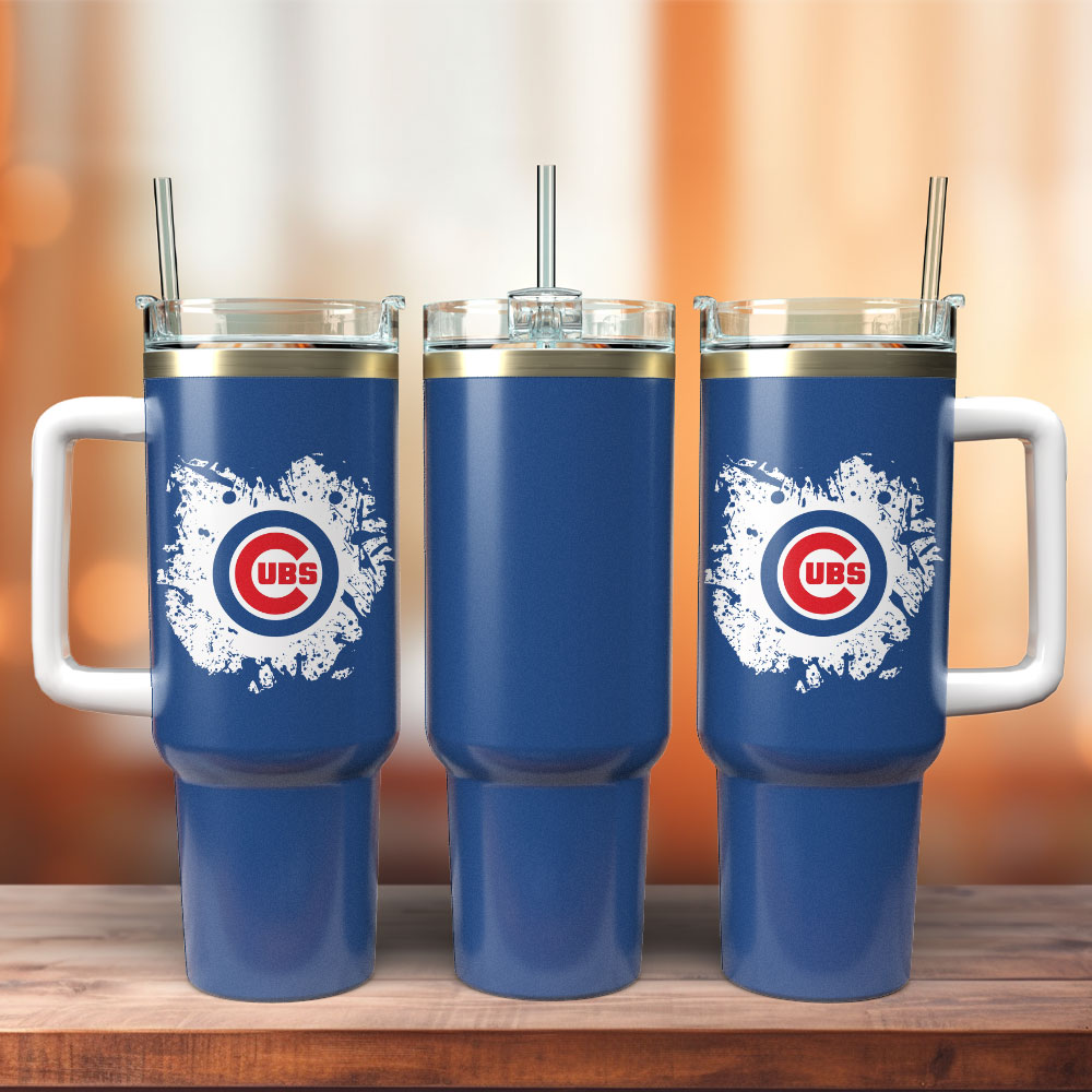 Chicago Cubs MLB Sport Custom Stanley Quencher 40oz Stainless Steel Tumbler With Handle