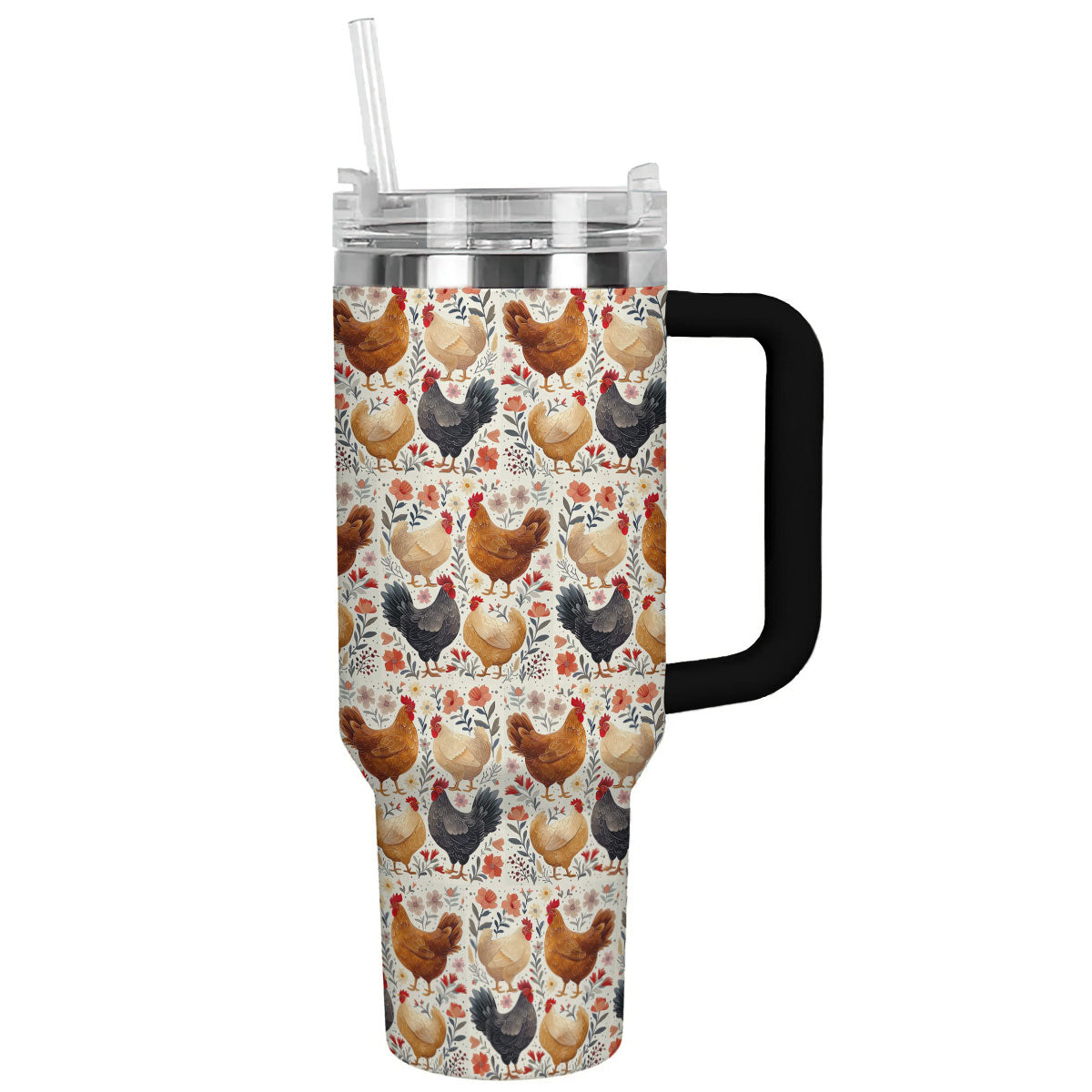 Chicken Custom Stanley Quencher 40oz Stainless Steel Tumbler With Handle