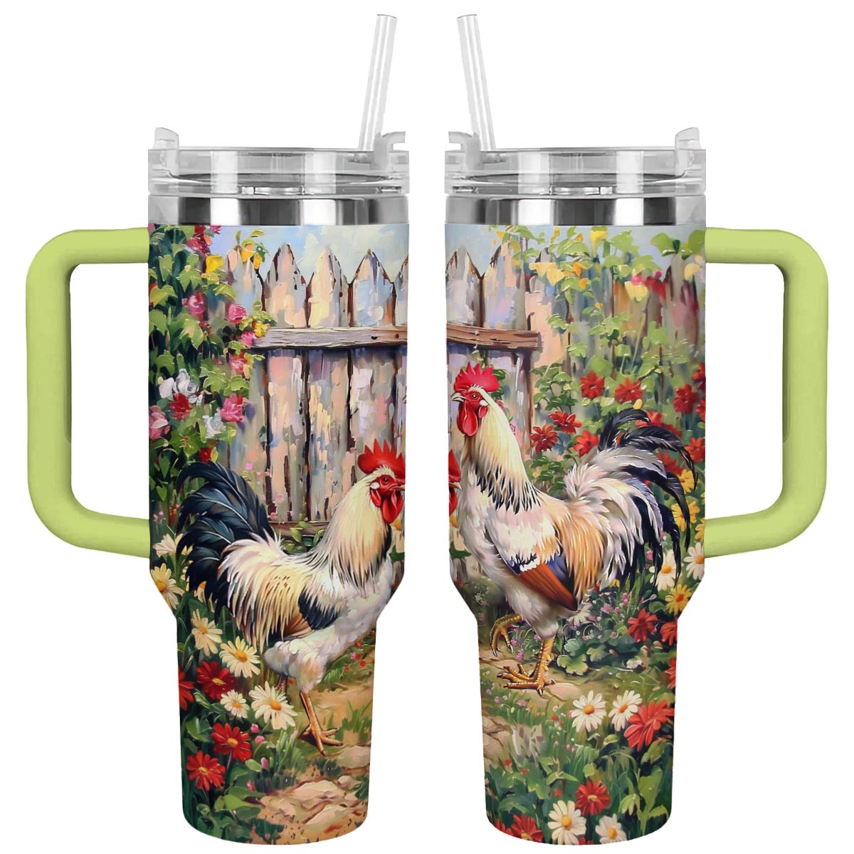 Chicken Custom Stanley Quencher 40oz Stainless Steel Tumbler With Handle
