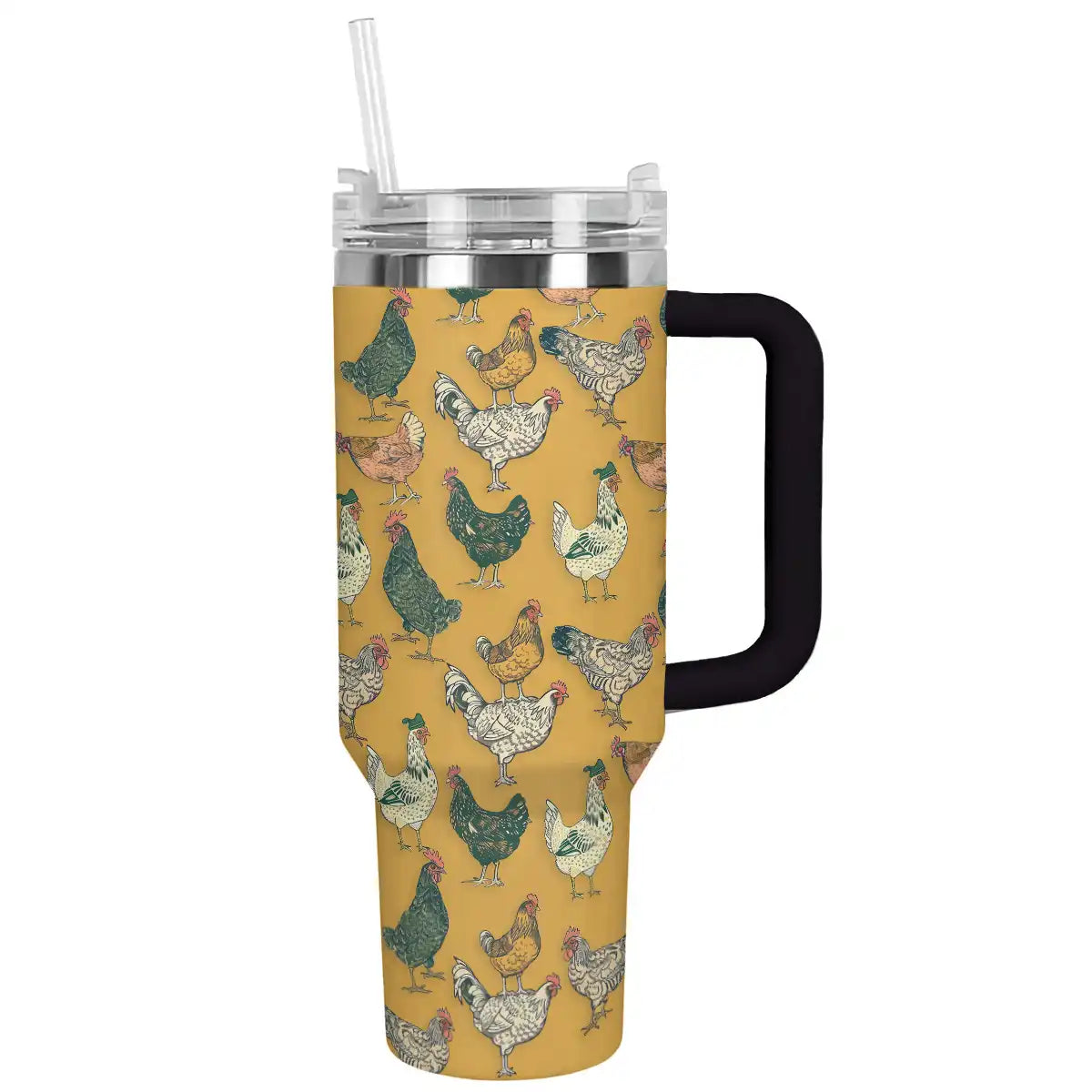 Chicken Custom Stanley Quencher 40oz Stainless Steel Tumbler With Handle